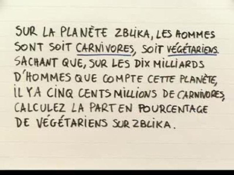 Généralités et vocabulaire des pourcentages - Exo 1 : énoncé