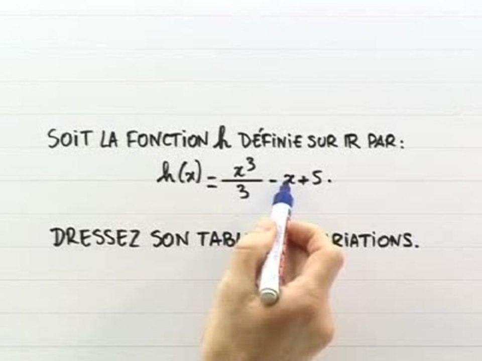 L'étude des variations d'une fonction grâce à sa dérivée - Exo 2 : énoncé