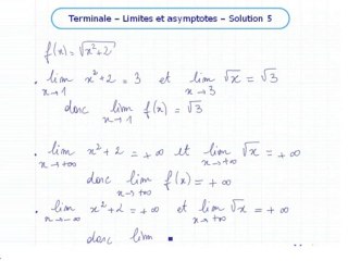 Les limites et asymptotes de fonctions - Exo 5