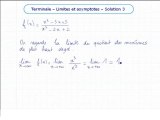Les limites et asymptotes de fonctions - Exo 3