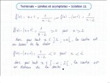 Les limites et asymptotes de fonctions - Exo 11
