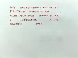 Application de la continuité à la résolution d'équations - Cours 3