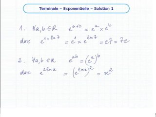 La fonction exponentielle - Exo 1