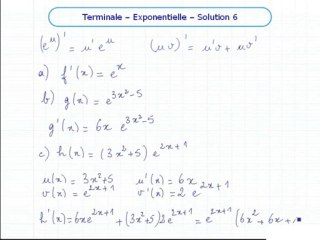 La fonction exponentielle - Exo 6