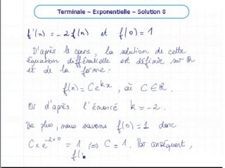 La fonction exponentielle - Exo 8