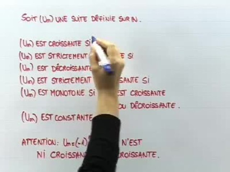 Généralités sur les suites - Cours 3