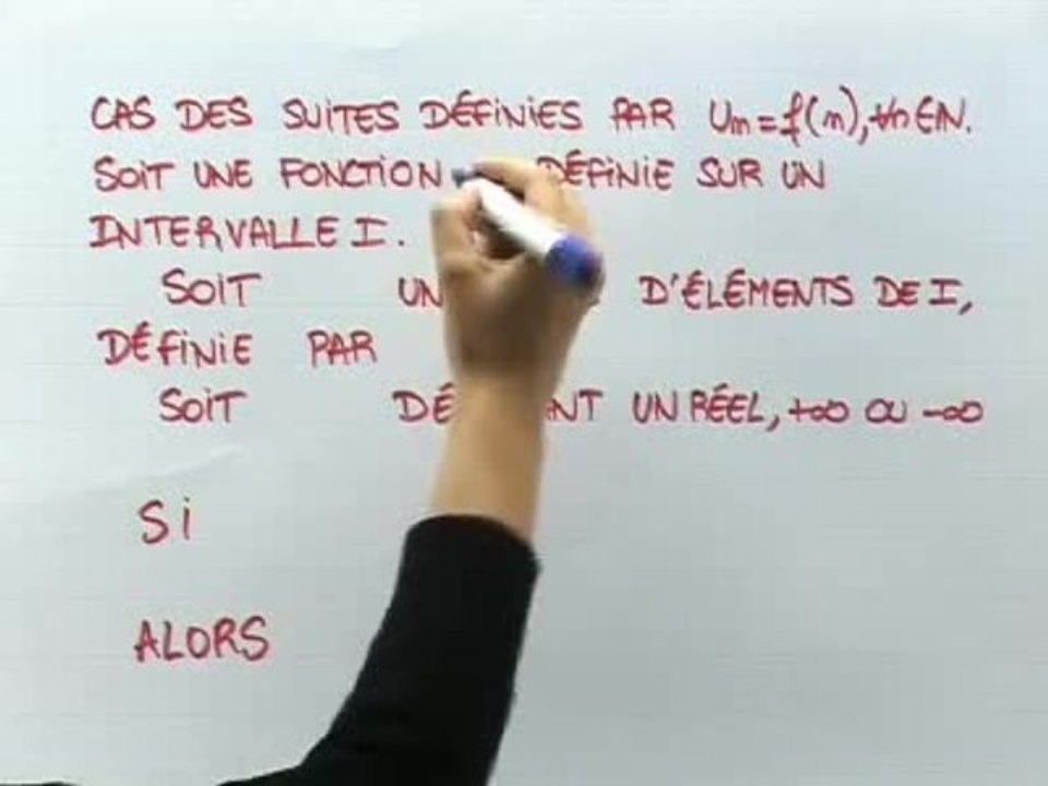 La convergence des suites - Cours 5