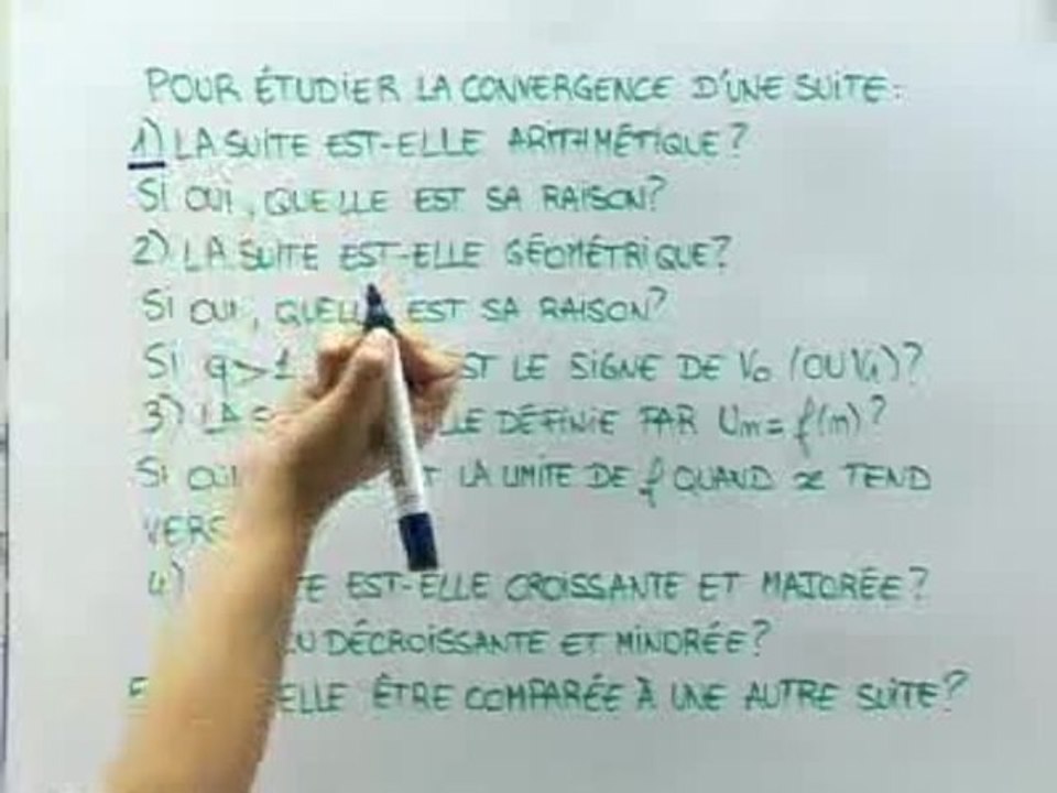 La convergence des suites - Cours 7