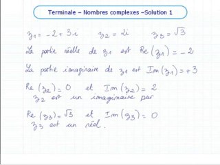 Les nombres complexes - Exo 1