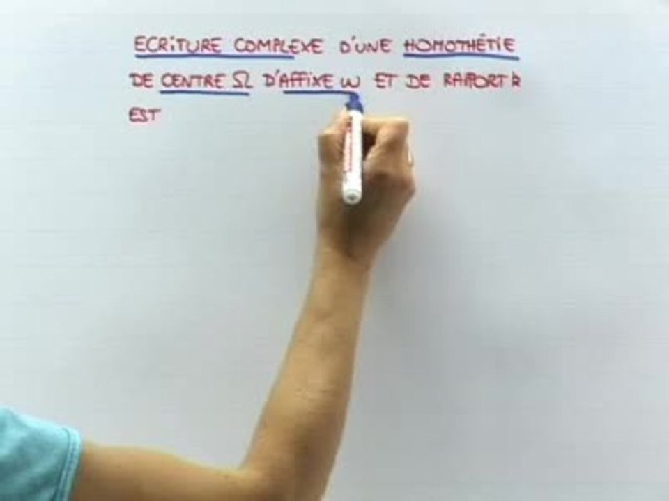 L'écriture complexe des transformations géométriques - Cours 5