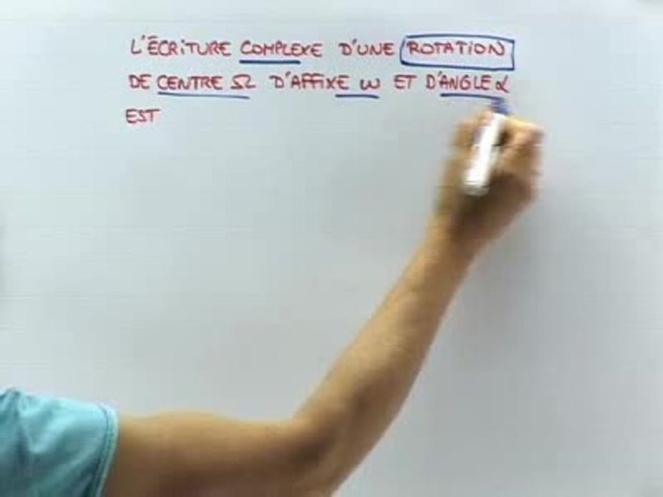 L'écriture complexe des transformations géométriques - Cours 8