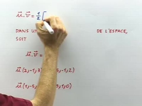 Le produit scalaire dans l'espace - Cours 2