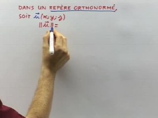 Le produit scalaire dans l'espace - Cours 5