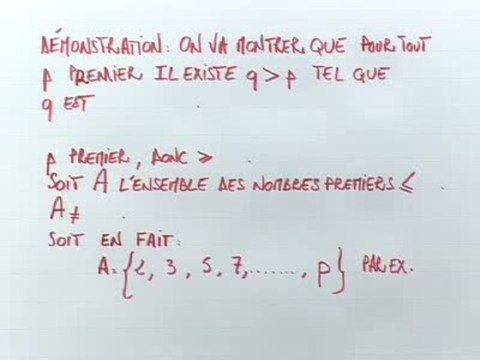 Ensemble des nombres premiers - Cours 3