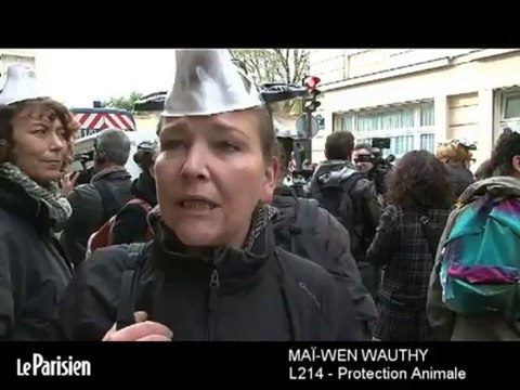 Ils dénoncent le projet des 1 000 vaches devant le ministère de l'agriculture