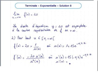 La fonction exponentielle - Exo 8