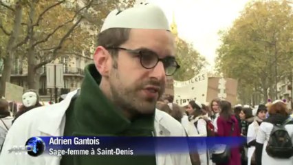 Réunion sur leur statut: des sages-femmes manifestent à Paris