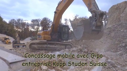 Concassage mobile carrière de Miécourt  Jura Suisse