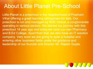 Little Planet Play School, Preschool Franchise in India Requirement