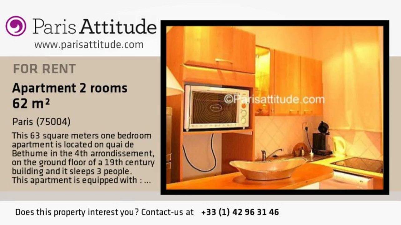 1 Bedroom Apartment for rent - Ile St Louis, Paris - Ref. 931