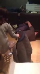 Catch the grape... And fall! ahaha Funny fail!