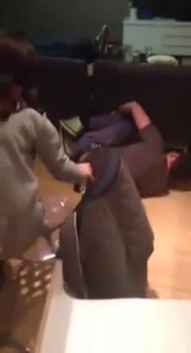 Catch the grape... And fall! ahaha Funny fail!