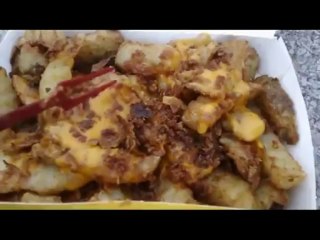 TEST VIDEO - French fries... cheese sauce... bacon! YUM!