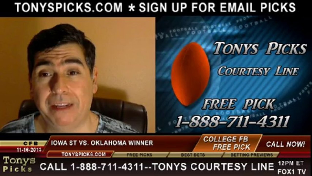 Oklahoma Sooners vs. Iowa St Cyclones Pick Prediction College Football Odds Preview 11-16-2013
