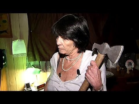 Ax-throwing woman Robyn Irvine chases off burglar in Hemet, California