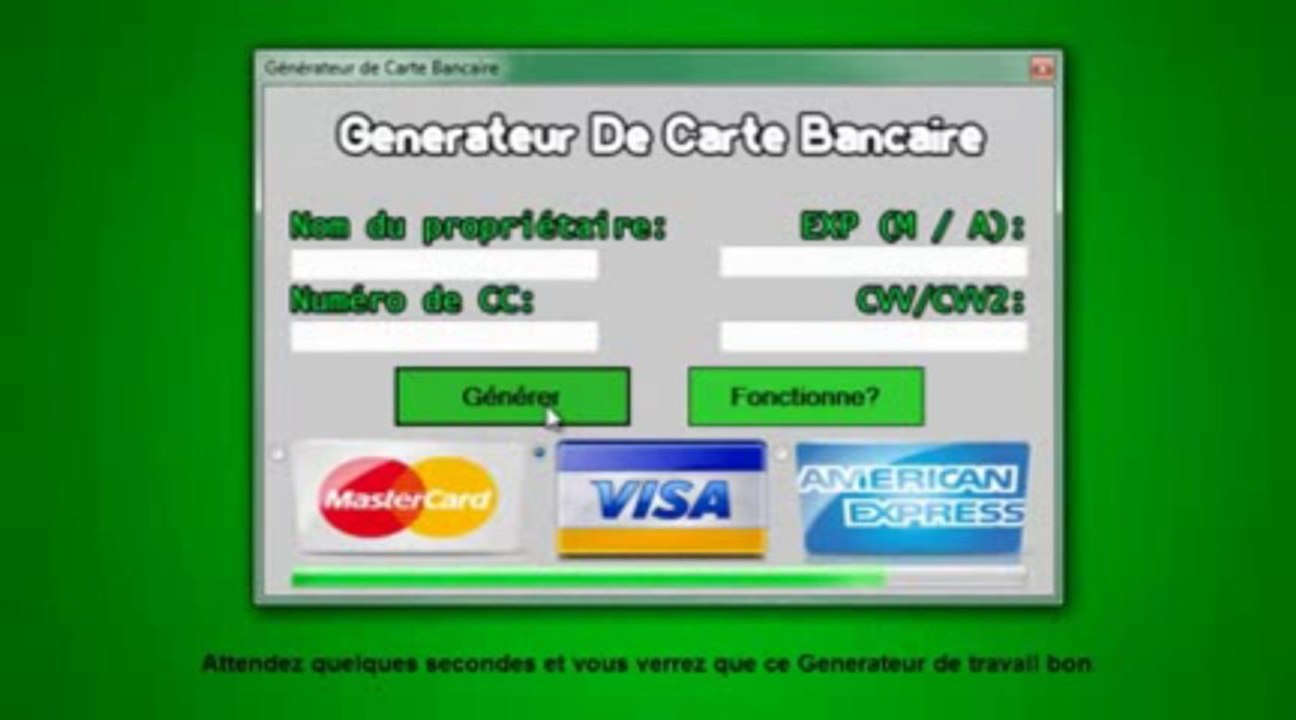 Générateur de Carte Bancaire télécharger gratuitement [lien description] (Novembre 2013)
