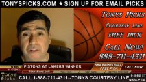 LA Lakers vs. Detroit Pistons Pick Prediction NBA Pro Basketball Odds