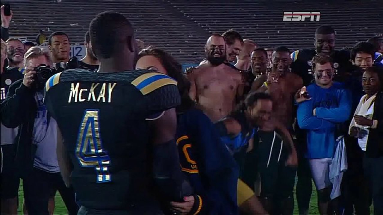 UCLA safety Stan McKay proposes to his girlfriend following Washington win (Video)