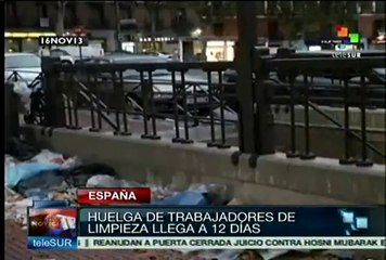 Basura sigue inundando calles de Madrid, huelga no tiene solución aún