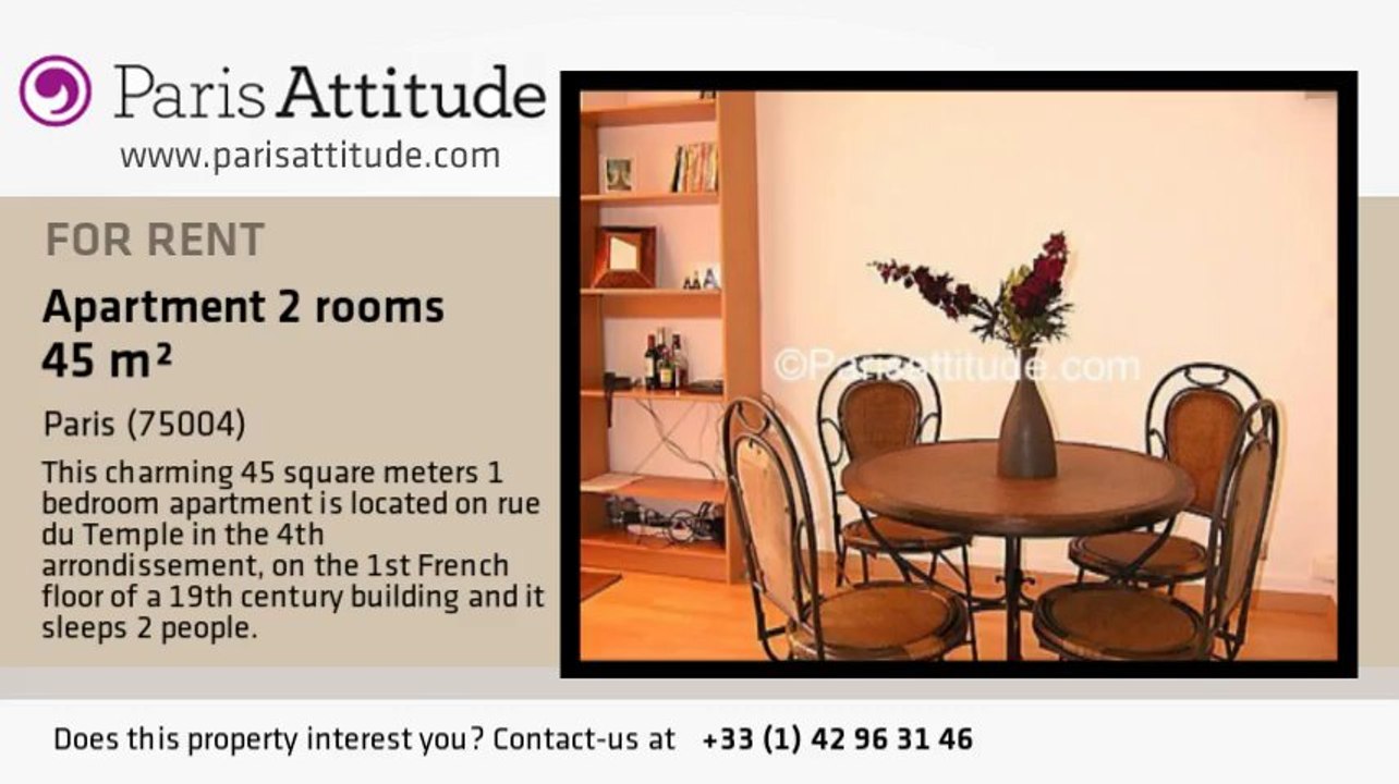 1 Bedroom Apartment for rent - Centre George Pompidou, Paris - Ref. 298