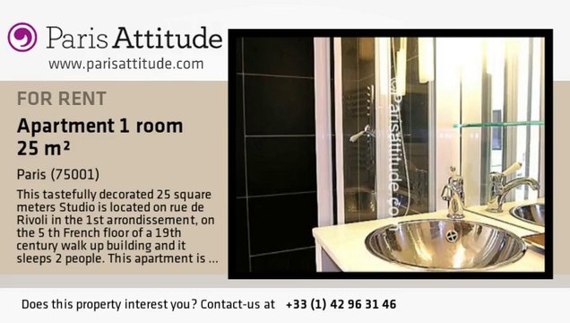 Studio Apartment for rent - Louvre, Paris - Ref. 7148