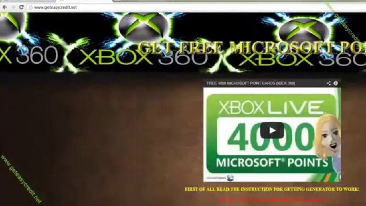 Unlimited free Microsoft Points and Xbox Live! NO PROGRAMS! Website with hundreds of codes!!