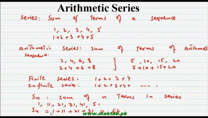 FSc Math Book1, CH 6, LEC 8: Arithmetic Series
