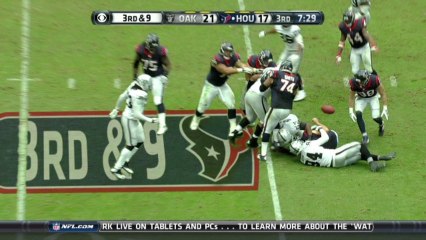 Raiders defense, sack, 6-yd loss
