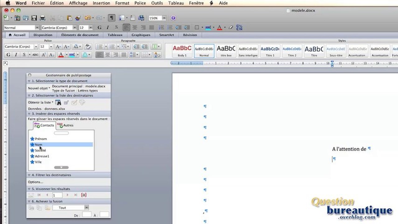 Comment réaliser un publipostage-mailing sous word