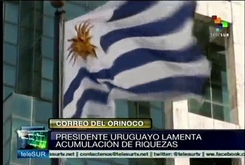 Pdte. uruguayo critica "desesperación por acumulación de riquezas"