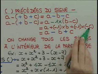Les règles des signe lors de la suppression de parenthèses