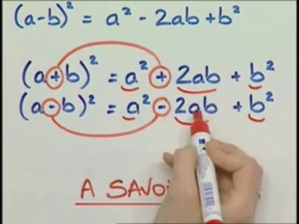 Les identités remarquables - Cours 2