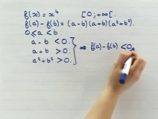 Le sens de variation d'une fonction - Exo 1 : solution