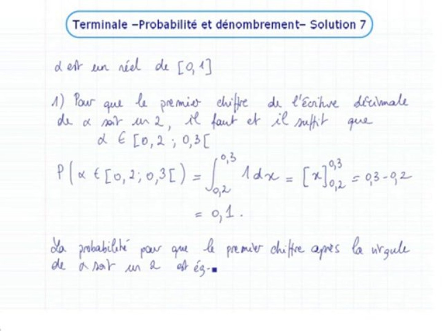 Les Lois De Probabilité Exo 7 - 