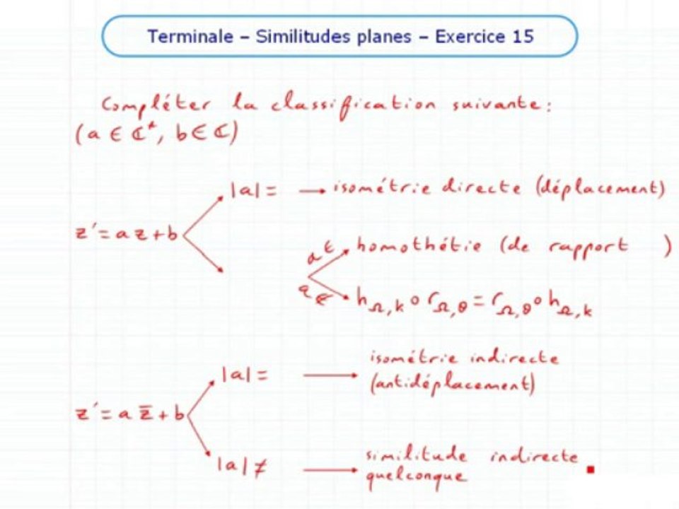 Les similitudes planes - Exo 15