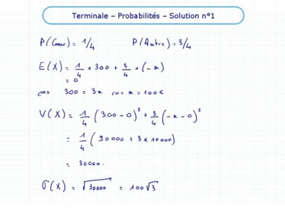 Les probabilités - Exo 1