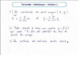 Les statistiques à deux variables - Exo 1
