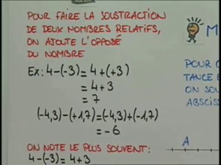 La soustraction et le calcul de distances