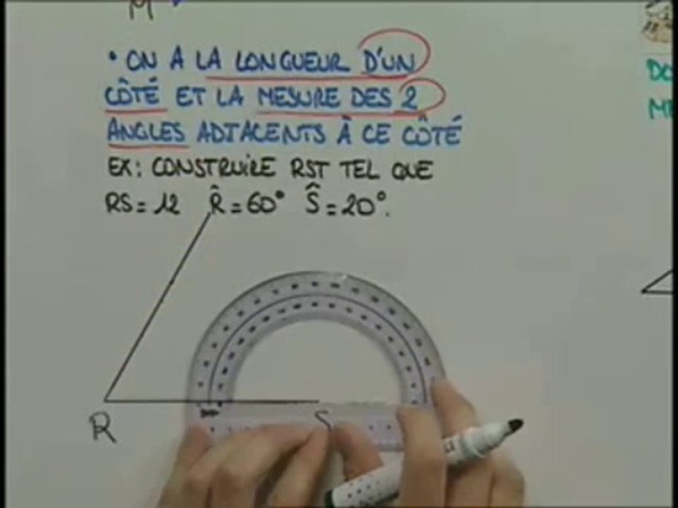 Comment tracer un triangle avec 1 longueur et 2 angles ?
