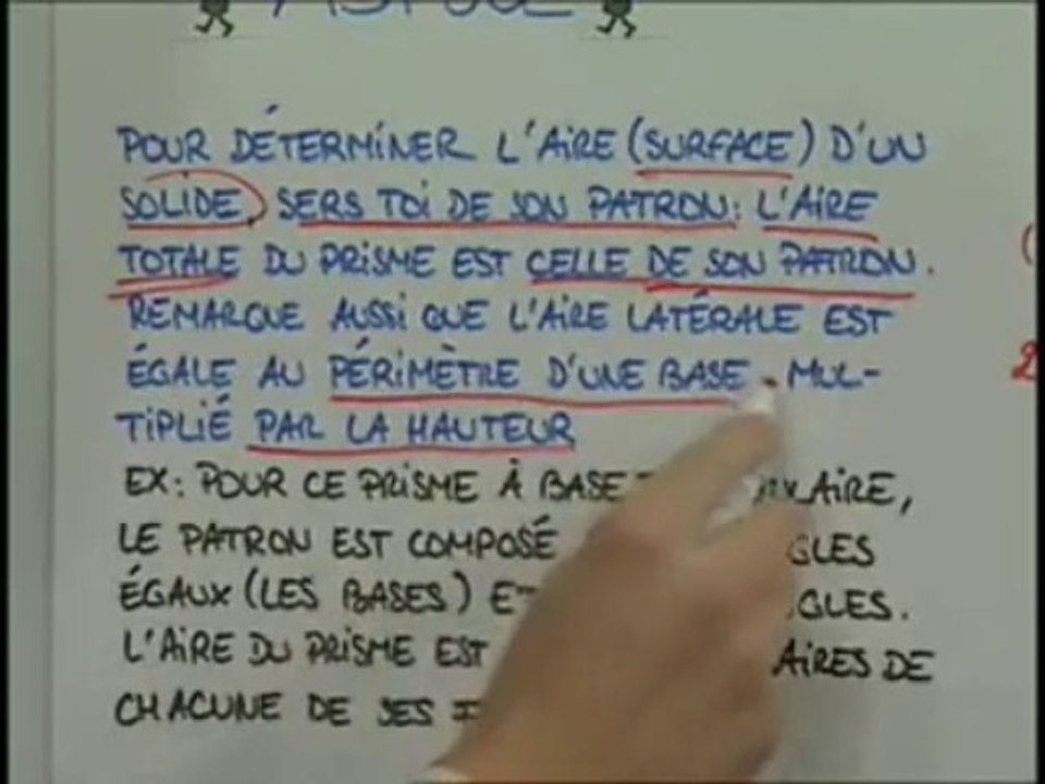 Bien identifier les surfaces du prisme